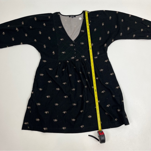 Sold Out NWT Madewell Corduroy Quilted-Bib Mini Dress in Blurred Ikat - Picture 9 of 11